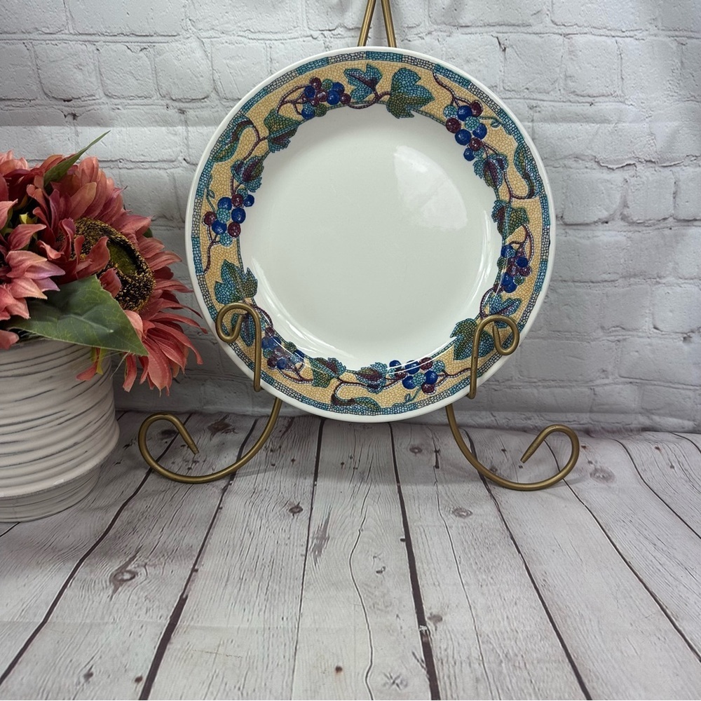 Pier 1 Grapes & Leaves In Mosaic Design PaFloral Vine Dinner Plate